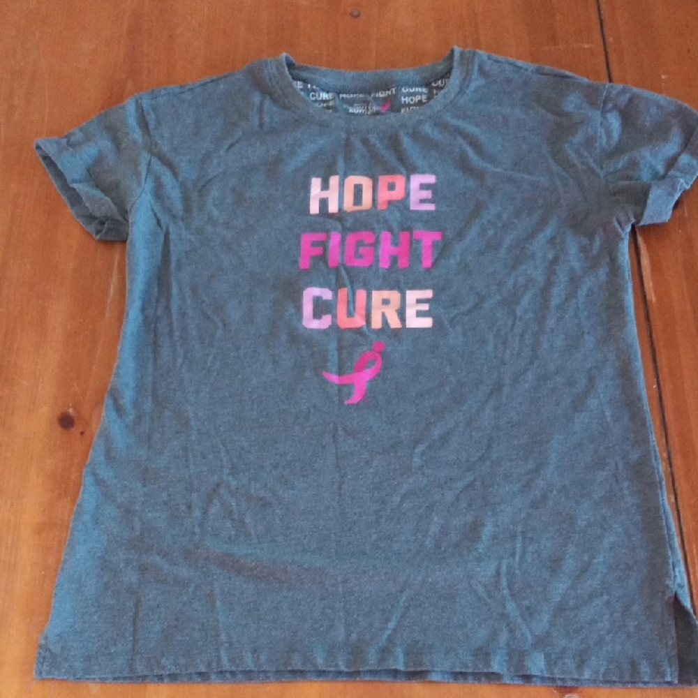 Breast Cancer Awareness Babydoll Gray Tee Woman Small